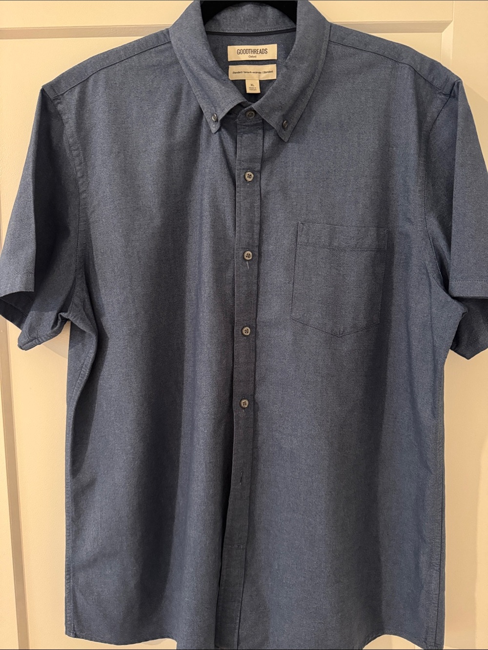 Goodthreads Men's Short-Sleeve Button-Down Shirt in Denim Blue
